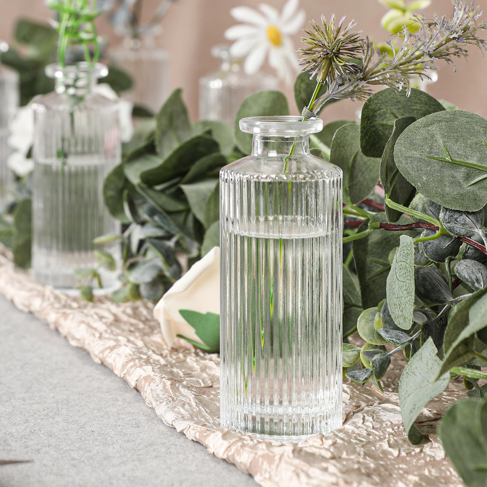 Juego de 40 jarrones de cristal, pequeños jarrones a granel, jarrón de flores para decoración de mesa de centro de mesa de boda, regalo de inauguración de la casa, Navidad, decoración del hogar