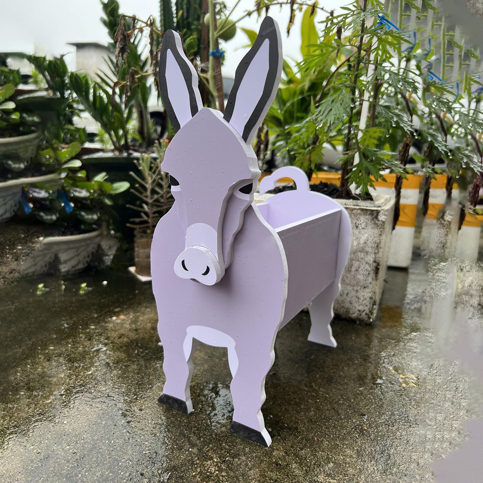 LKPOMI Animal Planter Plant Pot Cute DIY Flower Planter Succulent Pot Animal Shape Plant Container Holder for Indoor Outdoor Garden Decor (Donkey)