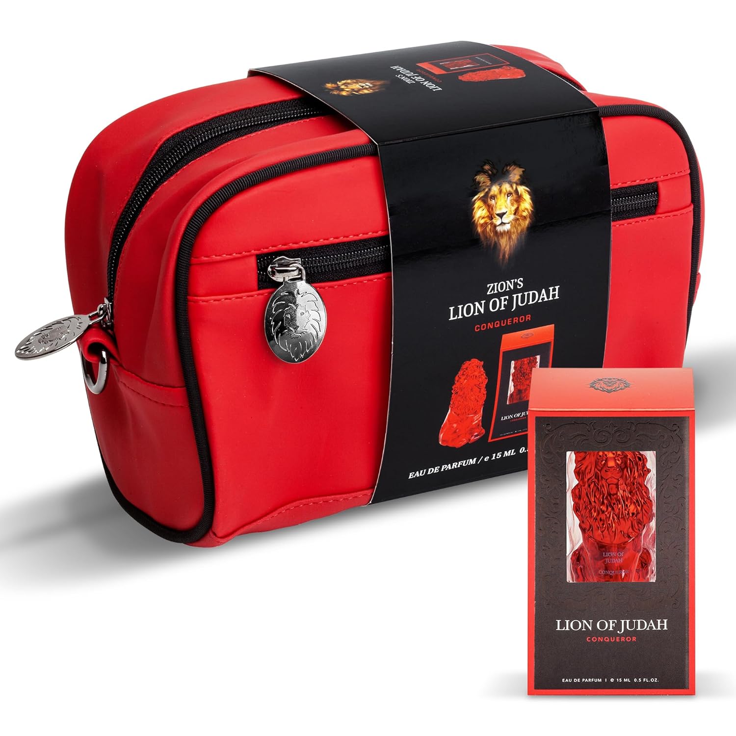 Conqueror Eau de Parfum Gift Set for Men | 15ml Long-Lasting EDP + Premium Travel Toiletry Bag | Bold Masculine Fragrance | Luxury Men’s Gift.