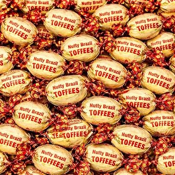 GROBITS - Nutty Brazil Toffee 500g   Soft Chewy Traditional British Sweet   Bulk Bag for Sharing, Parties, Gifts & Nostalgic Treats