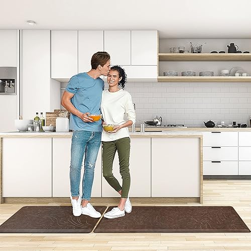 Miniatura 82 de KMAT Tapete de cocina acolchado antifatiga, impermeable, antideslizante, tapete ergonómico y cómodo para el hogar, oficina, fregadero, lavandería