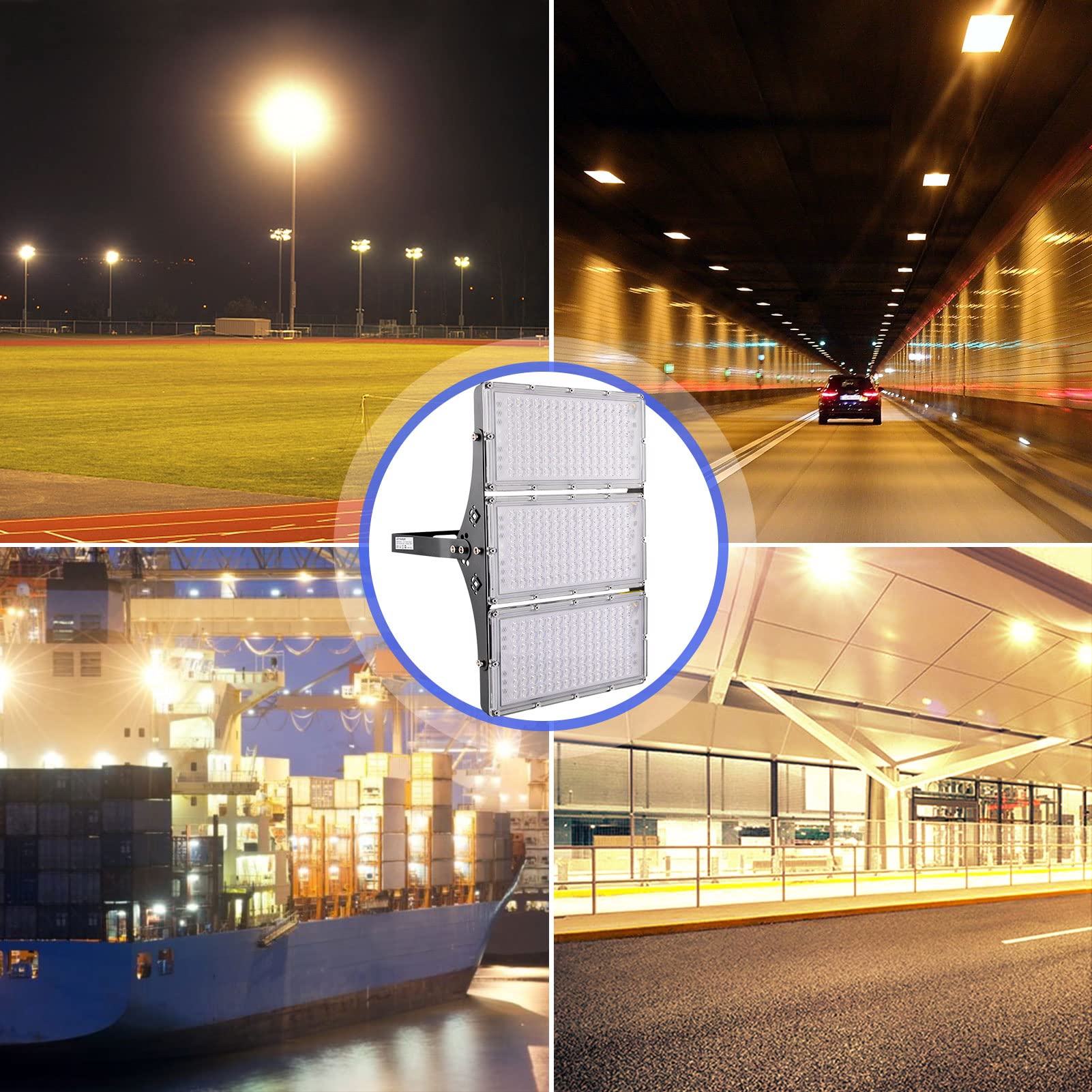 Sararoom LED Strahler Außen 300W 30000LM Fluter Flutlicht Scheinwerfer - 3000K Superhell Flutlichtstrahler Wandleuchte, IP65 Wasserdicht Außenstrahler Sicherheitsleuchte für Garten Garage Sportplatz
