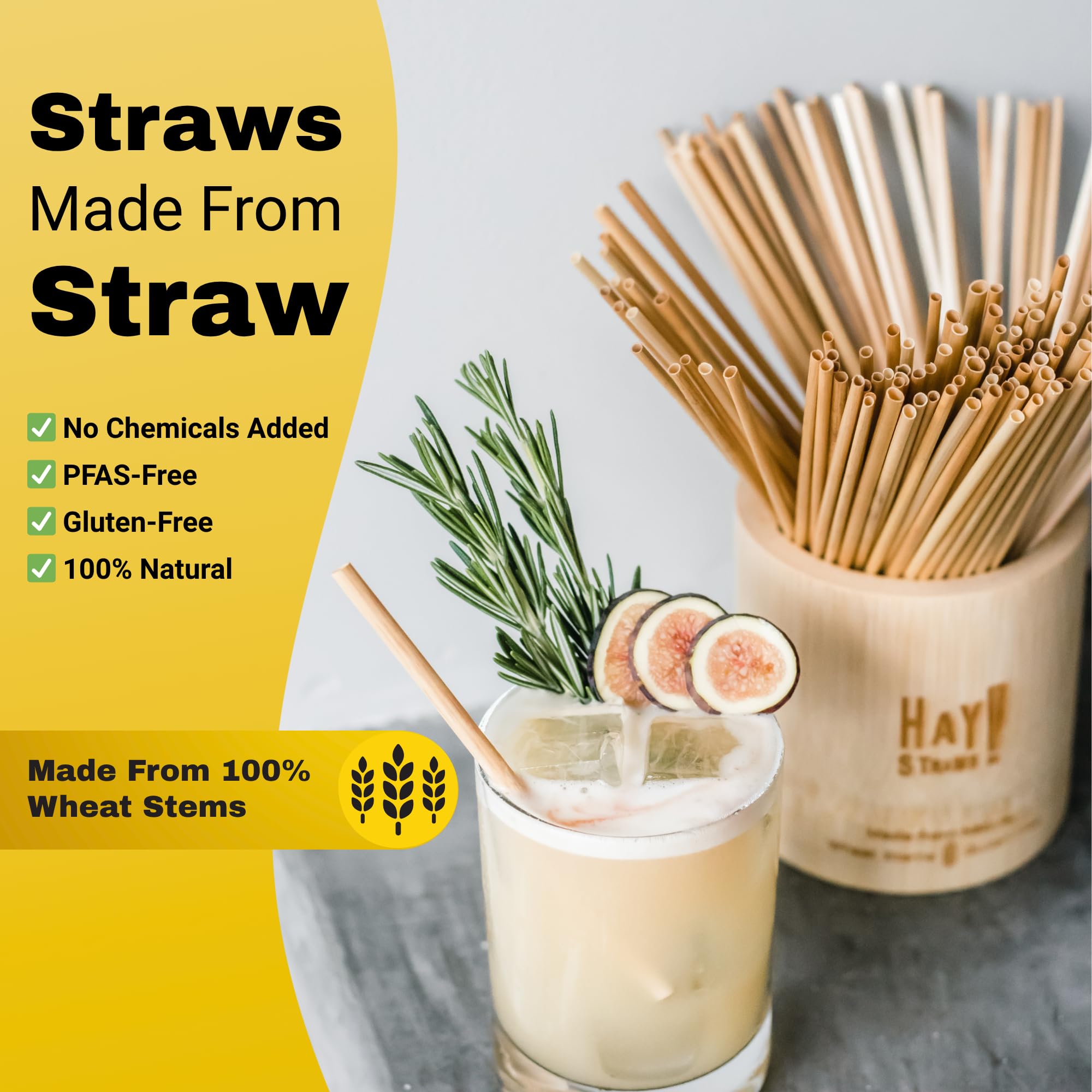 Hay! Straws Siano! Naturalne słomki do picia, koktajl 12,5 cm - liczba 500