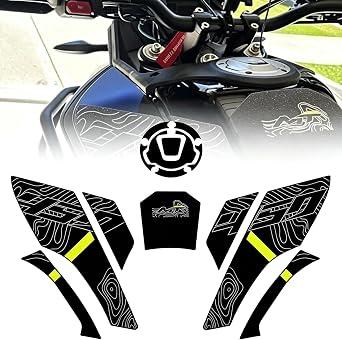 Yellow Motorcycle Fuel Tank Protector Gas Tank Stickers Decals Compatible with CFMOTO Ibex 450 2025 2026, Enhanced Friction,Anti Scratch,Waterproof,CFMOTO Ibex 450 Accessories