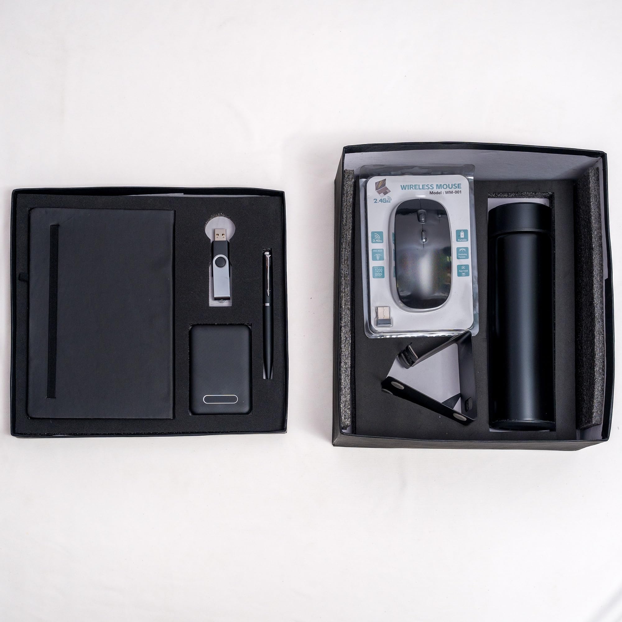 Corporate Gift Set with Wireless Mouse, Notebook, Power Bank & Flask | 7-in-1 Combo Set, USB Flash Drive, Phone Stand Included, 2.4GHz Wireless Mouse, Stainless Steel Flask-image-43