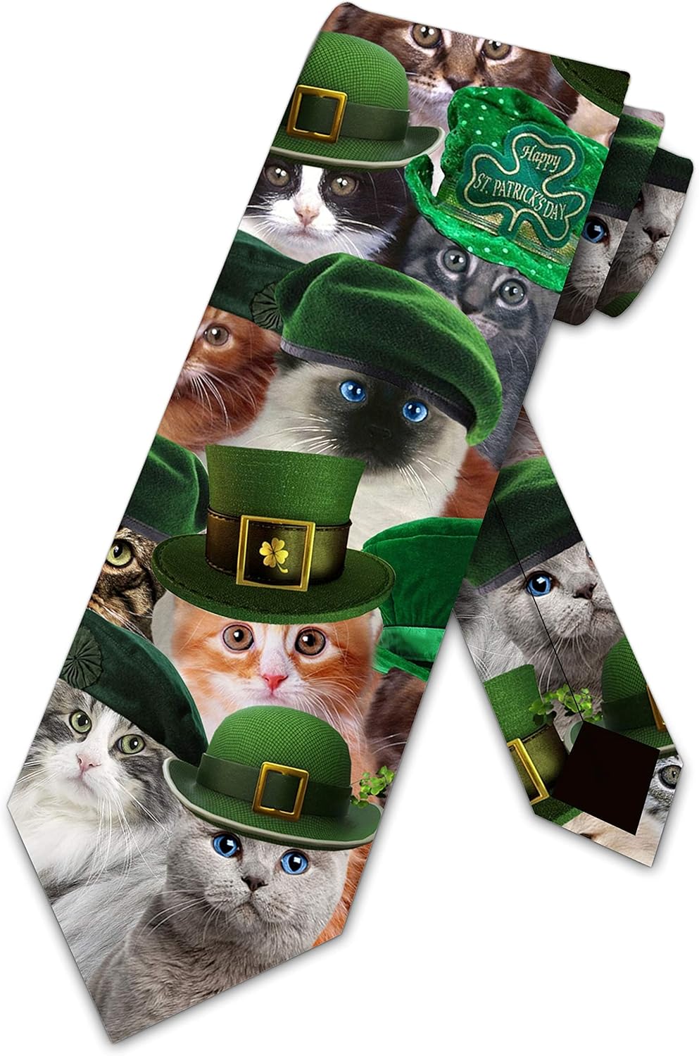 Three Rooker Cat Ties Mens St. Patrick's Day Holiday Necktie