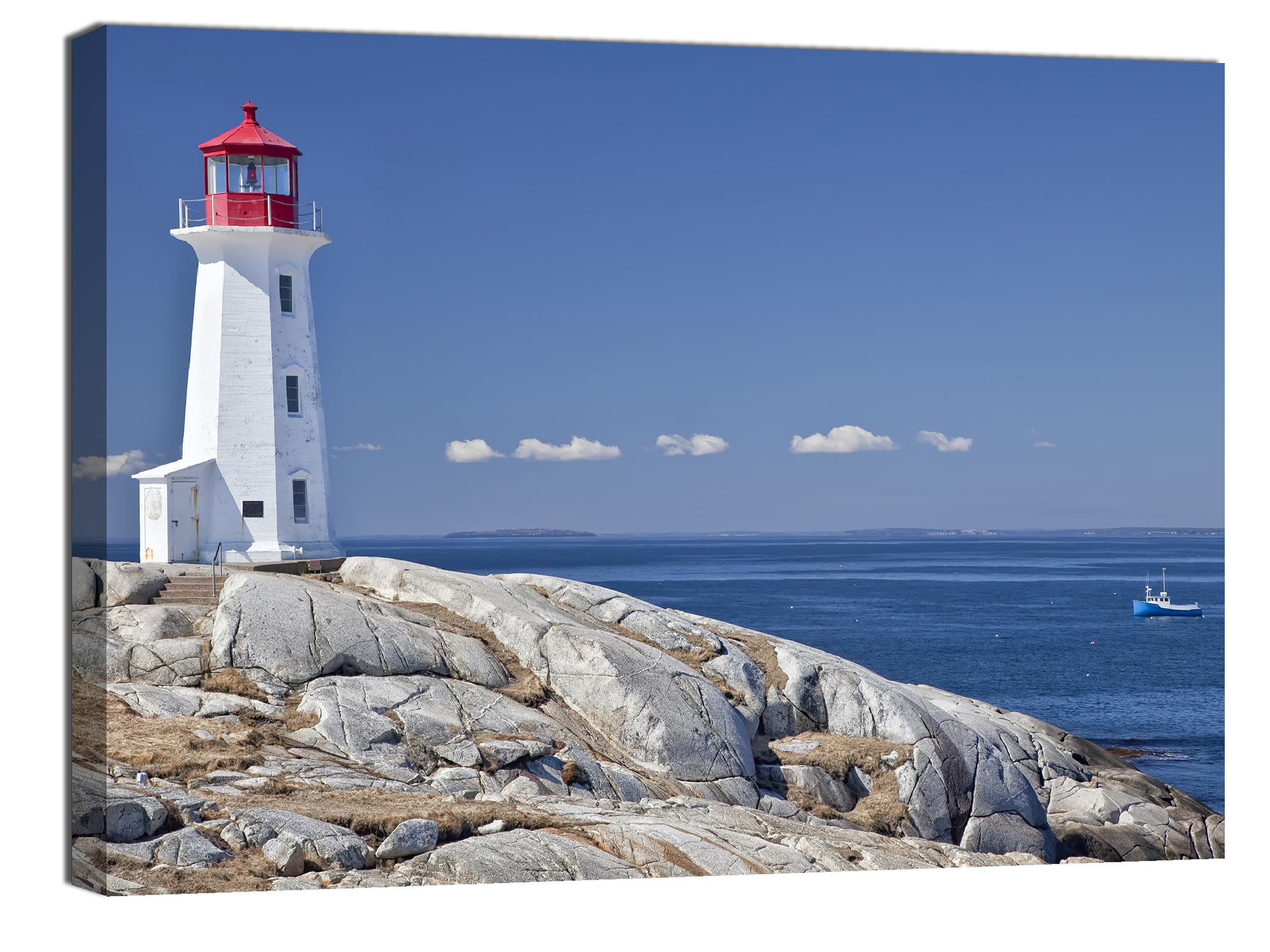 canvashop quadro con faro e mare Peggy's Cove 70x50 cm Stile Paesaggio Costiero Stampe su Tela canvas