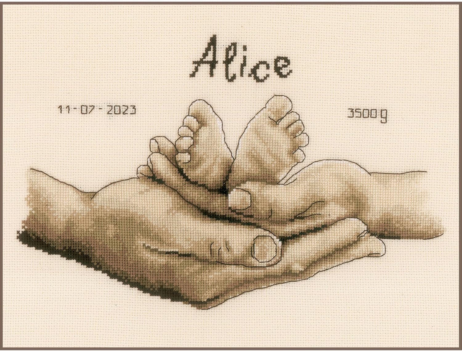 Vervaco Counted Cross Stitch kit Hands and feet, 27x18cm, DIY