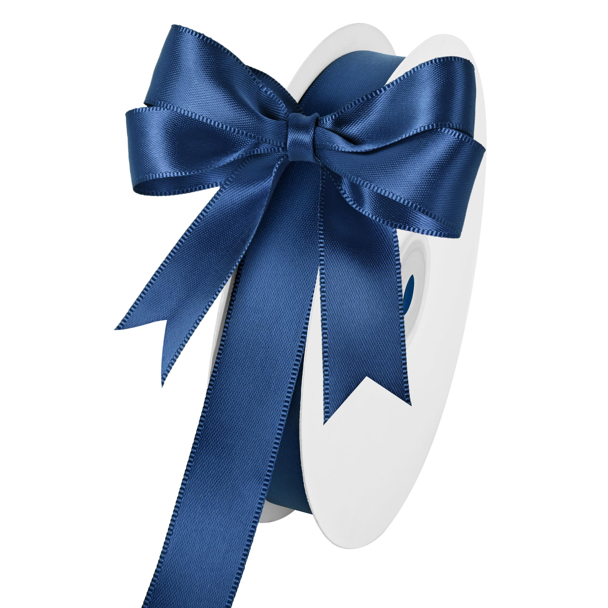 Double Face Navy Blue Satin Ribbon 3/4 inch x 50 Yards Polyester Material Perfect for Gift Wrapping Weddings Parties Hair Bows Valentine’s Day Invitations and Decorations