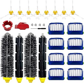 Mochenli Replacement Parts for iRobot Roomba 675 690 680 660 651 650 614 610 595 585 564 552 Vacuum, Replenishment Kit 8 Filters, 8 Side Brushes, 2 Set Bristle and Beater Brush,2 Tools