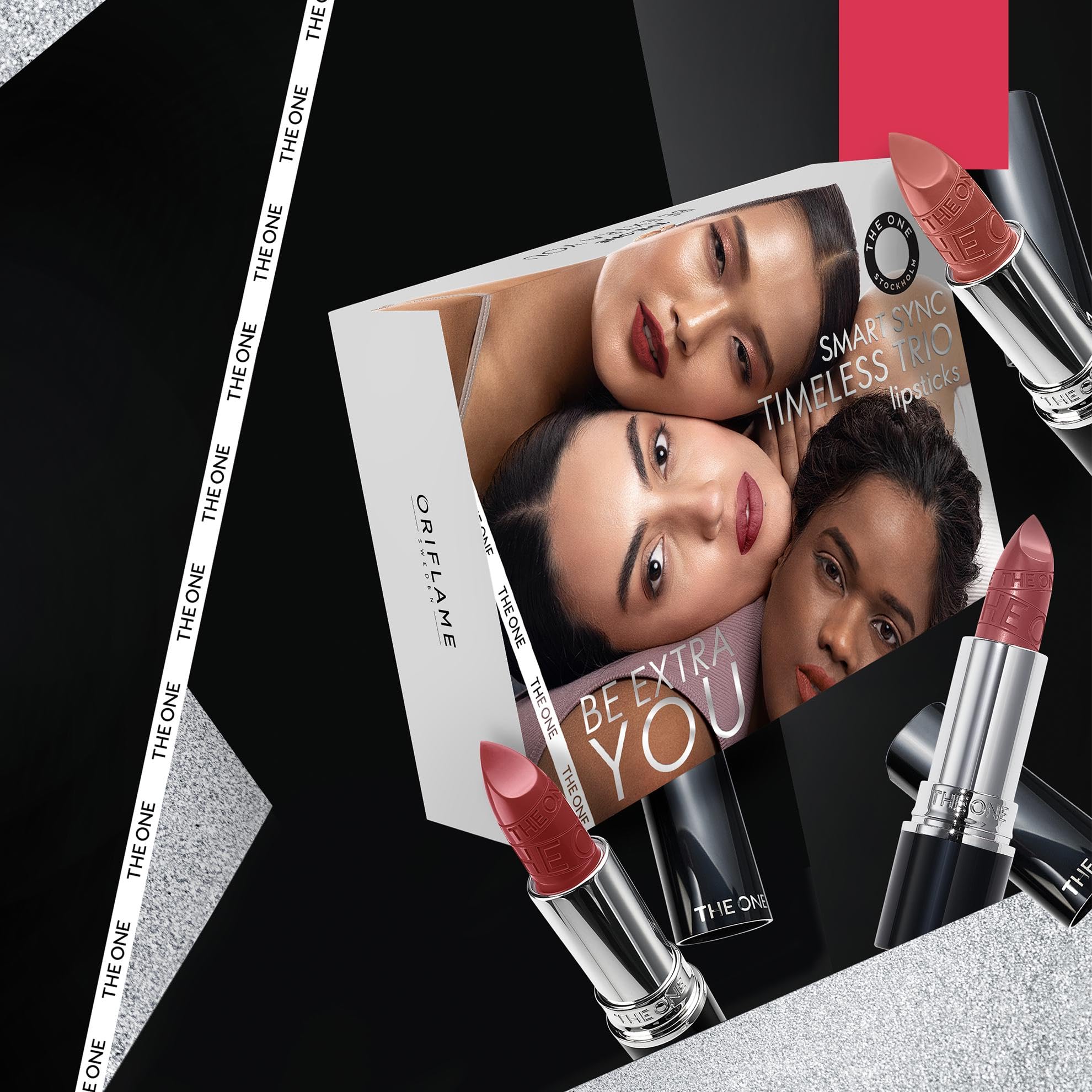 Oriflame The ONE Smart Sync Timeless Trio Moisturising Lipstick Gift Set, Barely Blush, Petal Pop & Ruby Romance, 3.8 g Each, Pack of 3-image-13