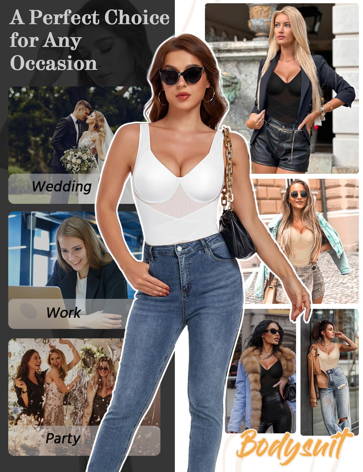 Yuson Girl Body Reductor Mujer Bodies Faja Moldeadora Bodysuit Control Abdomen Plano Adelgazante Body Shaper Sin Costuras Levanta Glúteos Almohadillas Extraíbles Shapewear Posparto