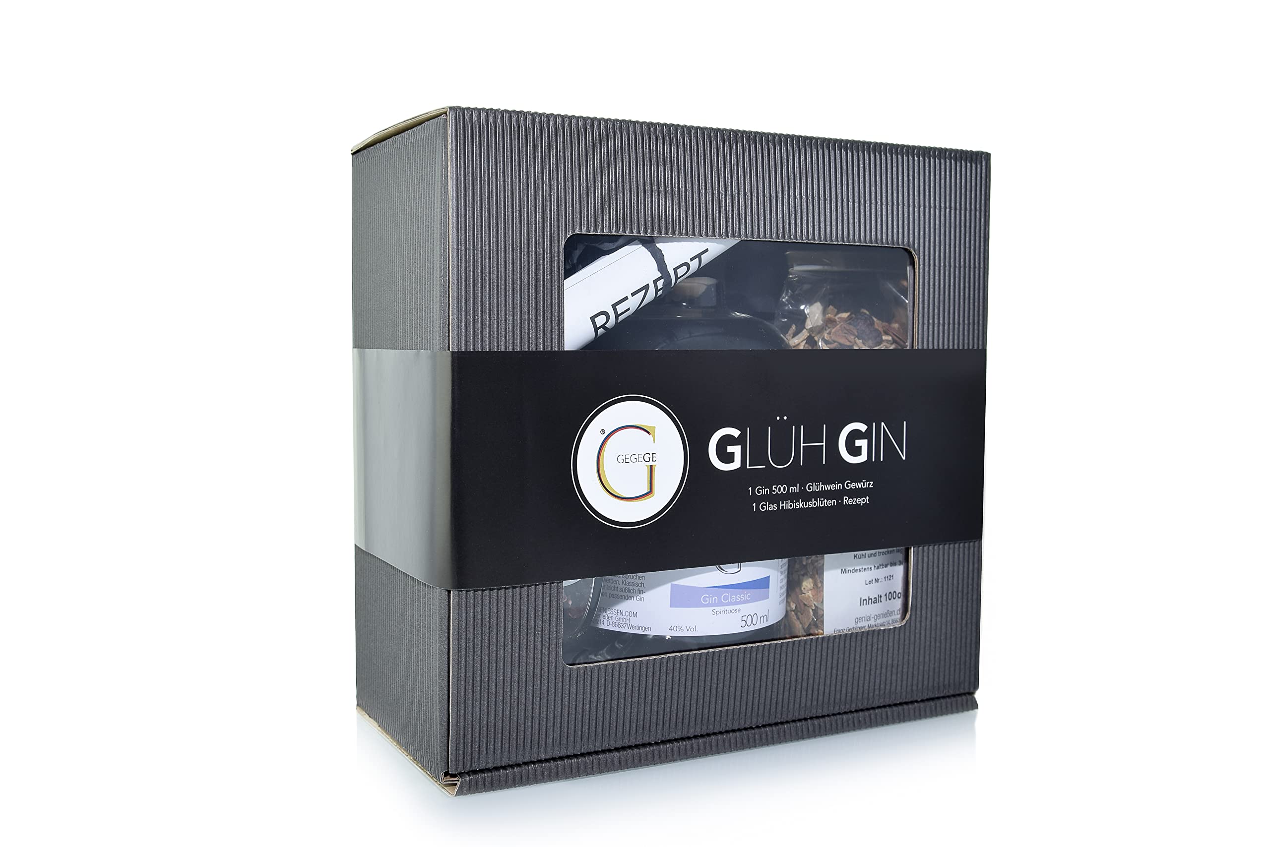 GeGeGe Glüh Gin Set SWEET HERBS mit Geschenkbox · Gin Geschenk Set · Erlebnisgeschenk mit GLÜH GIN · Gin Geschenk Männer & Frauen · Tolles Wintergetränk & Glühwein Alternative