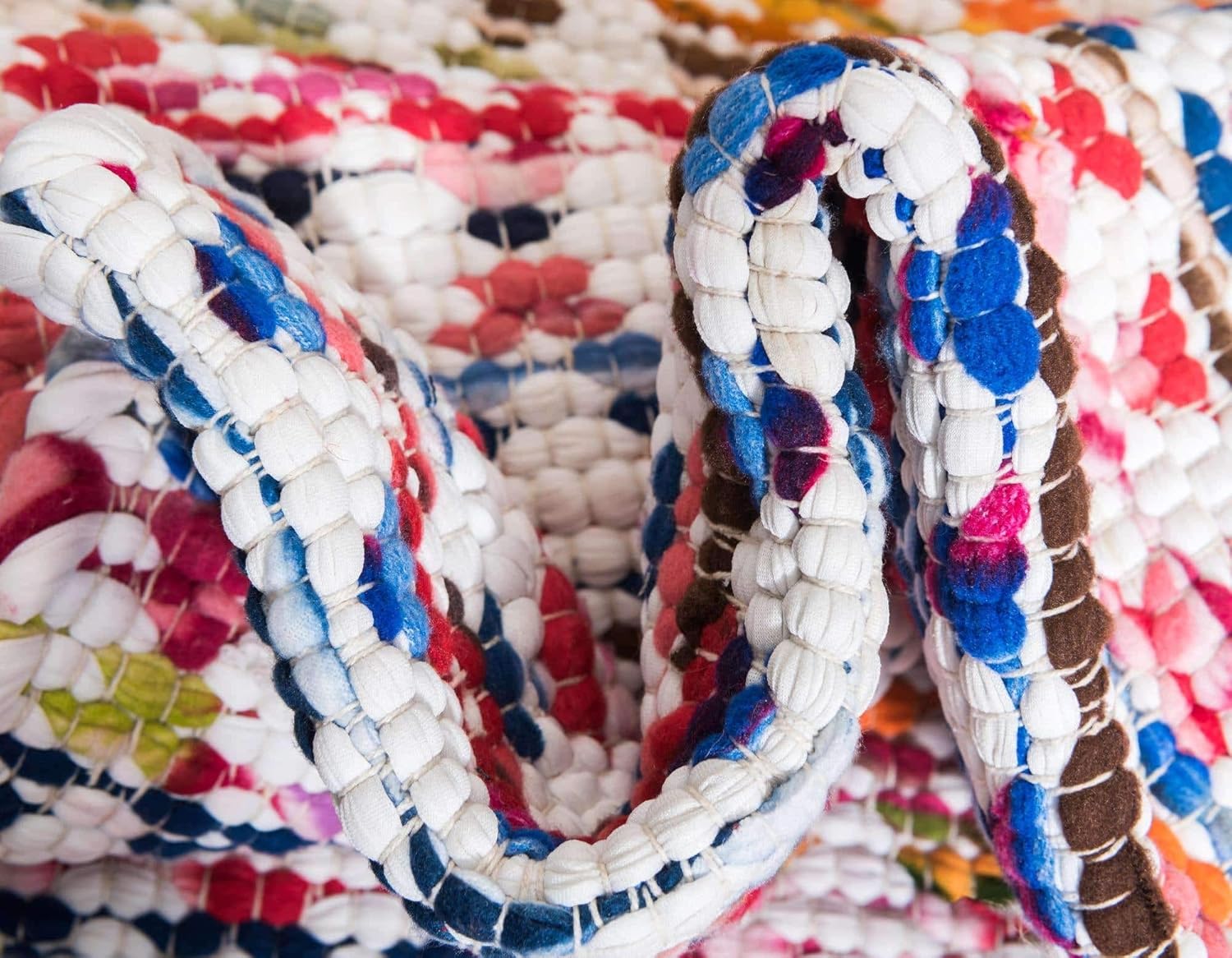 Unique Loom Braided Chindi Collection Casual Modern Multi Area Rug (2' 0 x 3' 0)