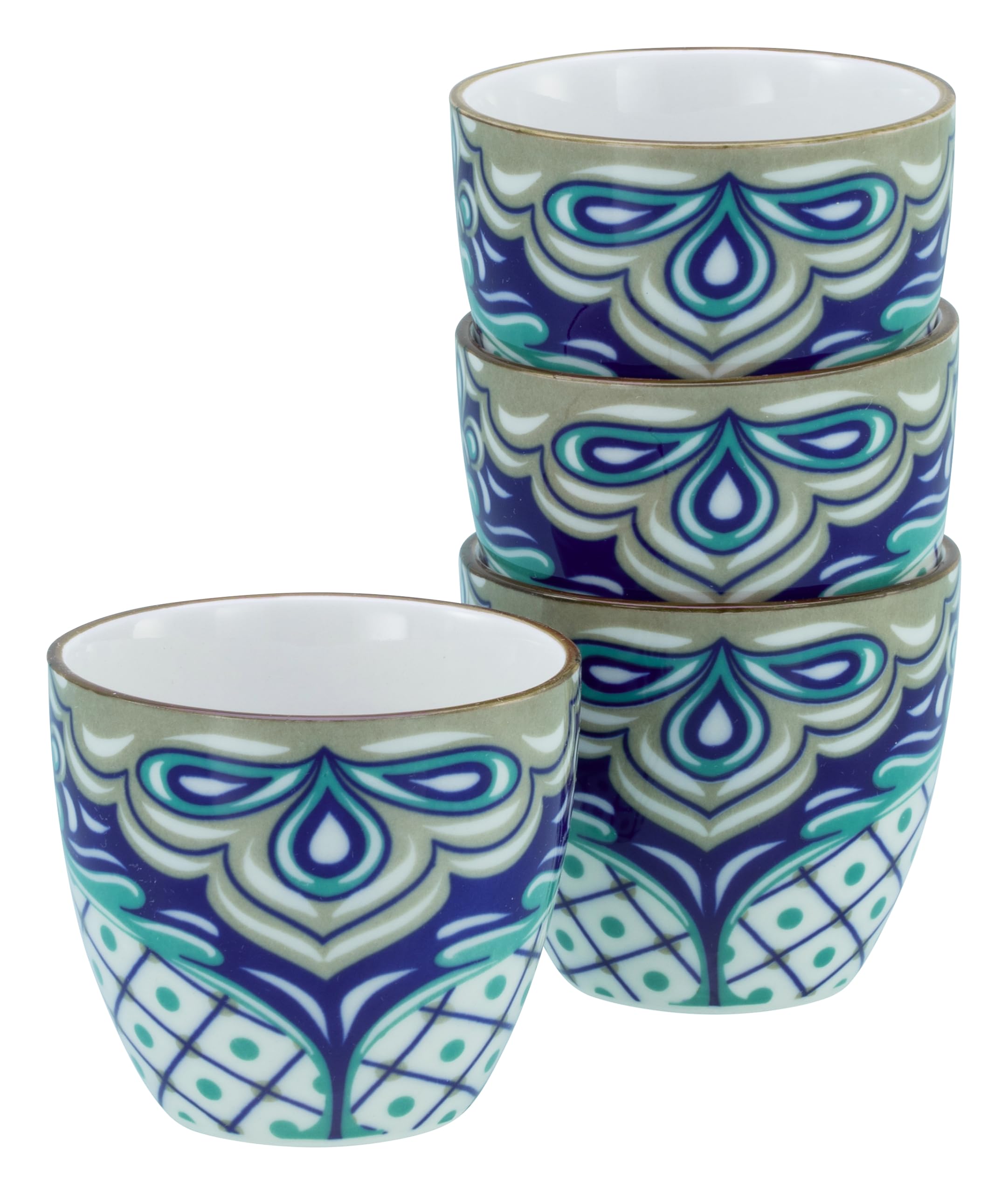 Creatable, 21893, Serie Aladin, 4-teiliges Geschirrset für 4 Personen, Espresso Set aus Steinzeug, spülmaschinen- und mikrowellengeeignet, Qualitätsproduktion