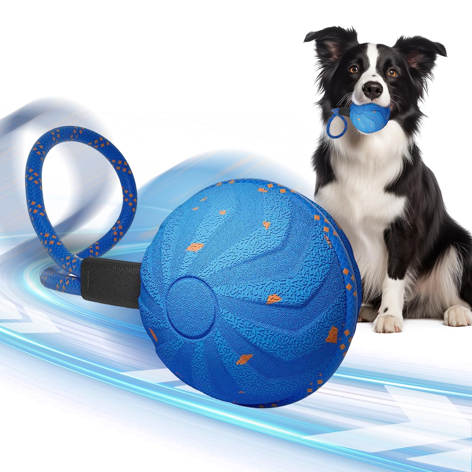 Tatqilo Interactive Dog Toys Ball, Smart Moving Bouncing Dog Ball with 2 Play Mode, Dog Toys for Boredom, USB-C Rechargeable, Automatic Rolling Dog Toy for Medium, Large Dogs, Blue