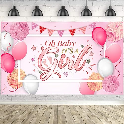 Blulu - Fondo para decoración de fiesta de bebé, tela resistente de gran tamaño, telón de fondo grande de tela durable hecho para baby shower, fondo