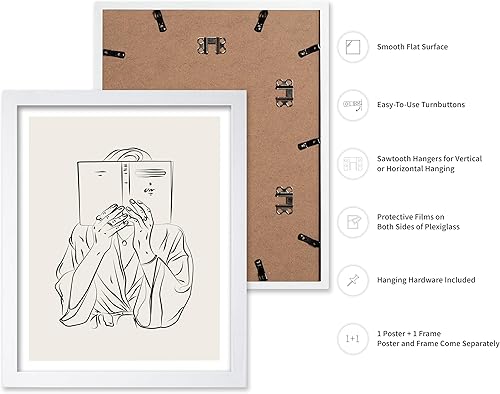 Miniatura 355 de Poster Master Póster de peonías – Estampado de flores retro – Ilustración floral – Ilustración en blanco y negro – Diseño de línea y abstracto –