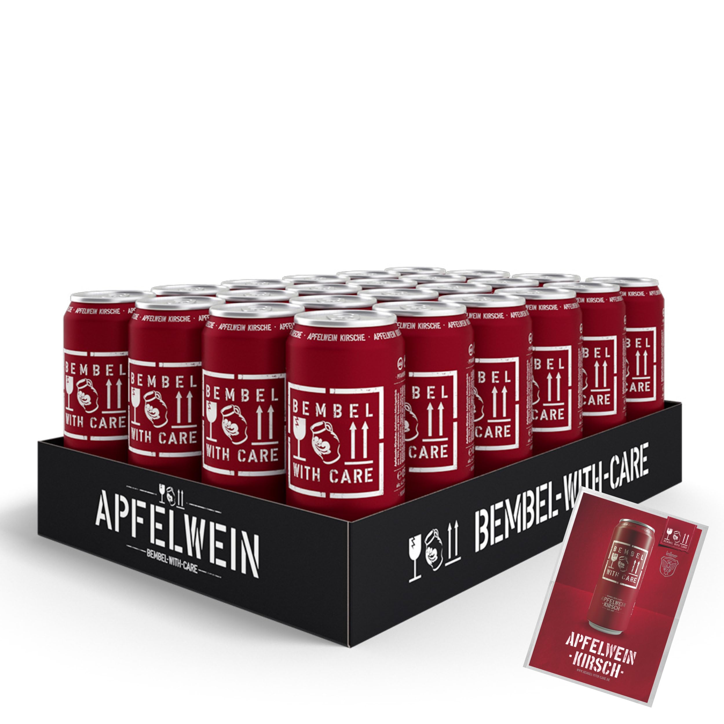 BEMBEL WITH CARE Apfelwein-Kirsche (24 Dosen x 0,5l.) inkl. Pfand und einer BEMBEL WITH CARE Postkarte