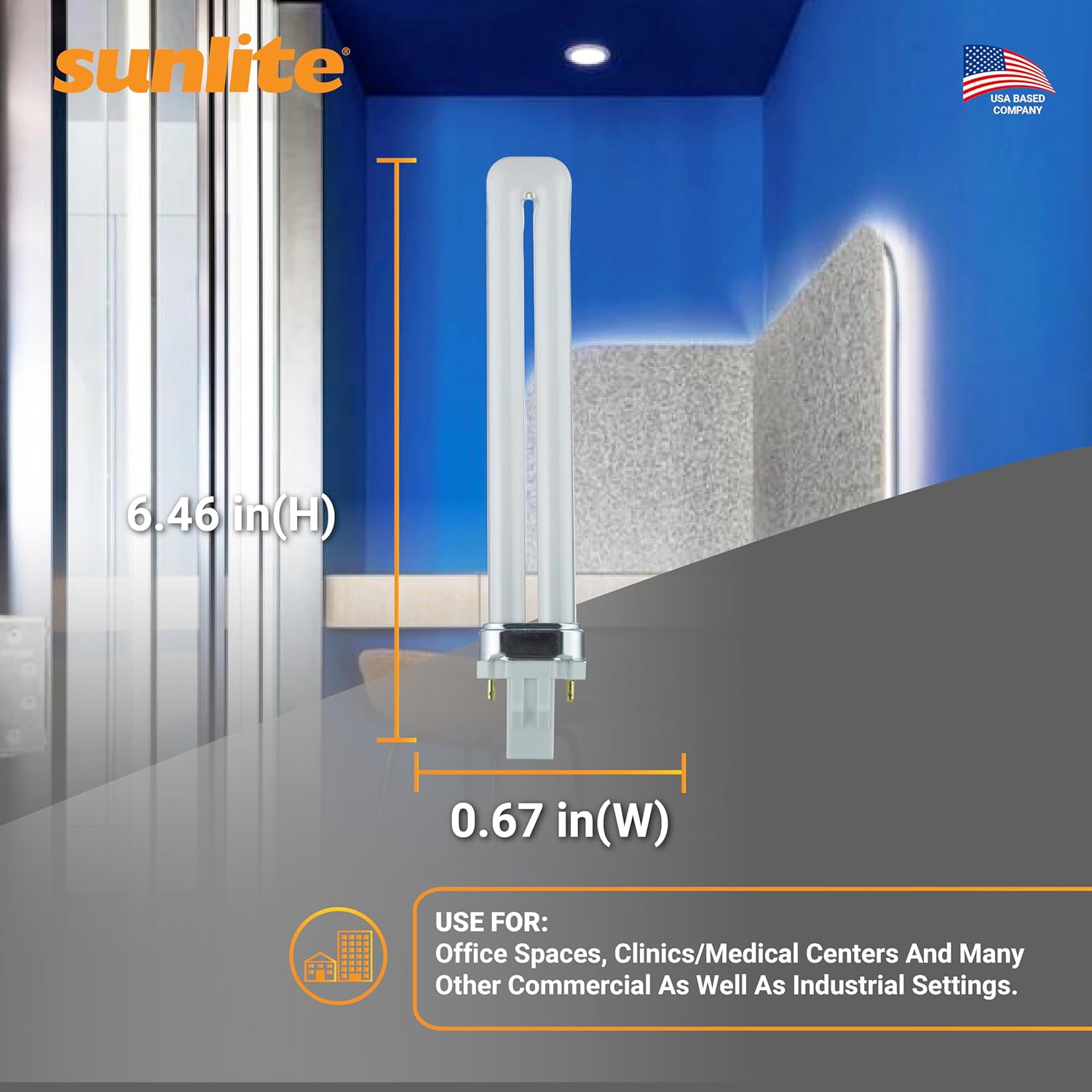 Sunlite PL9/SP41K/10PK 2-Pin Fluorescent 9W 4100K Cool White U Shaped PL CFL Twin Tube Plugin Light Bulbs with G23 Base (10 Pack)