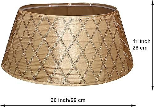 Miniatura 3 de New Traditions - Banda de soporte para collar de árbol de Navidad, oropel dorado cruzado