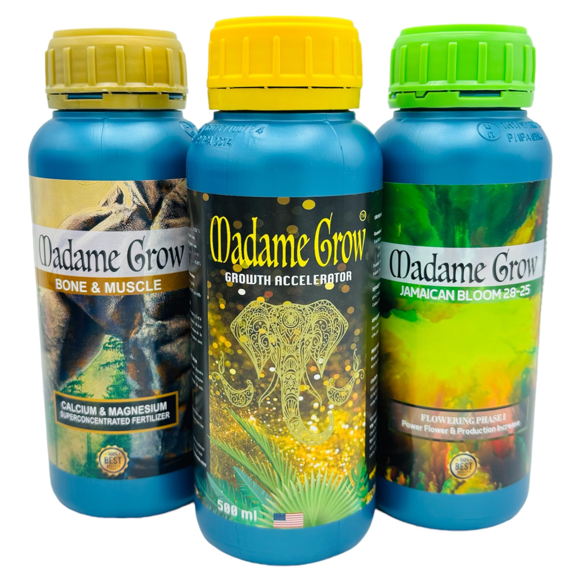 PACK GARDEN - Nawozy, nawozy lub odżywki dla roślin - Wzrost, Kwitnienie oraz Wapń i Magnez, Duże Owoce lub Pąki (3 X 500 ML)