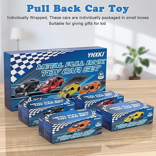 Miniatura 4 de Paquete de 4 autos de juguete de metal fundido a presión de 136 con puertas de apertura para niños, juego de autos de juguete para niños de 3, 4, 5,