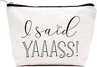 Vista 110 de LIBIHUA Bolsa de maquillaje para mujer, bolsa de cosméticos regalos para ella, bolsa de viaje femenina, Beige natural, 283-a mi increíble tía futura