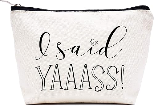 Miniatura 110 de LIBIHUA Bolsa de maquillaje para mujer, bolsa de cosméticos regalos para ella, bolsa de viaje femenina, Beige natural, 283-a mi increíble tía futura