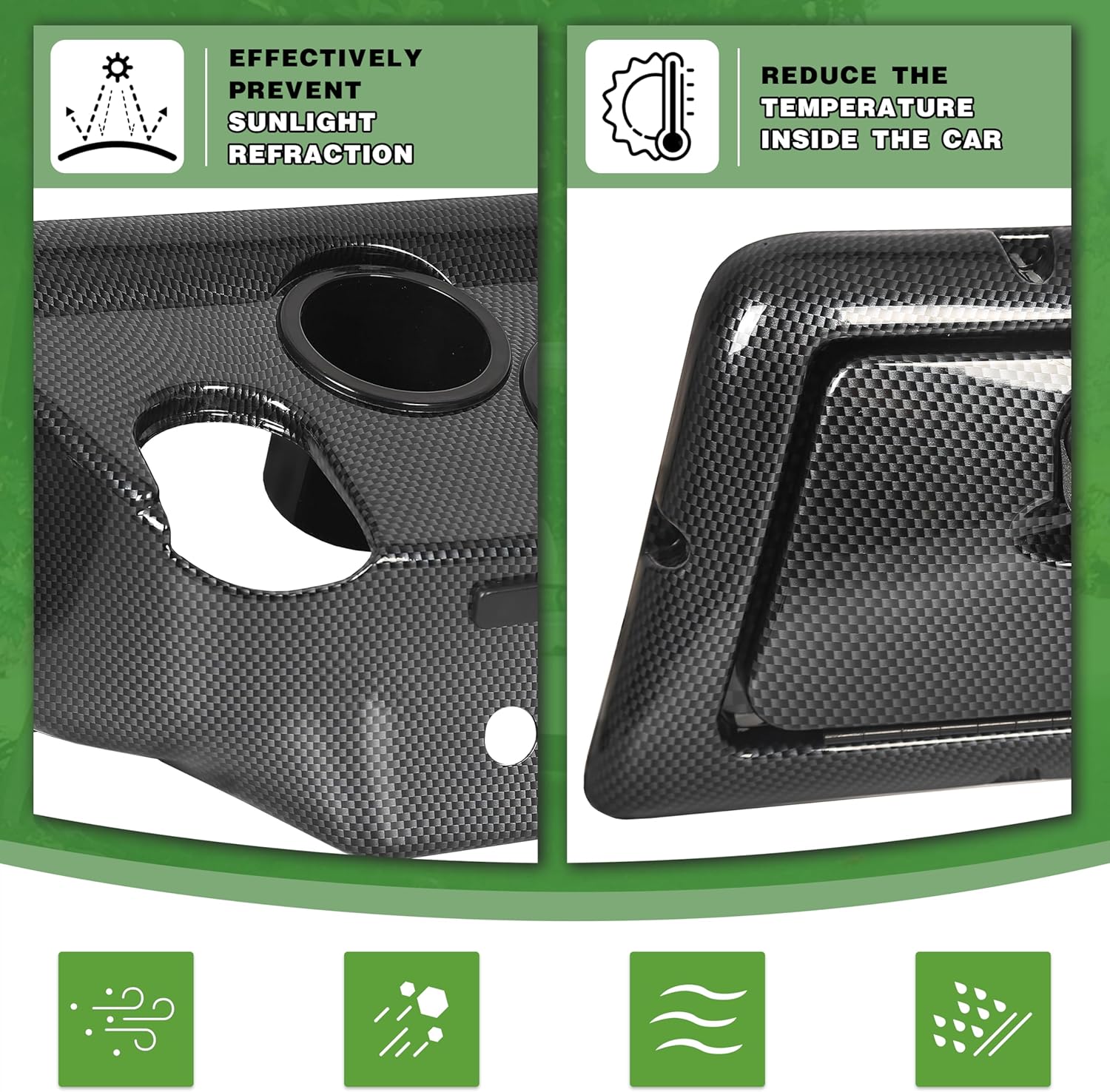 ECOTRIC Golf Cart Dash Board Cover Assembly Carbon Fiber Style Compatible with 1982 and Up Club Car DS Golf Cart