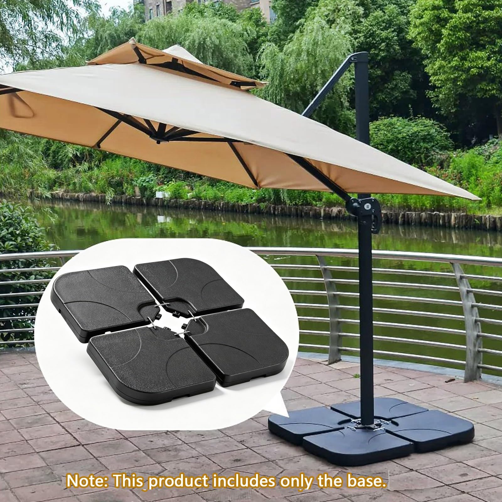 Questa Base modulare per ombrellone in 4 Pezzi, Piastre per ombrellone da Giardino riempibili e appesantite