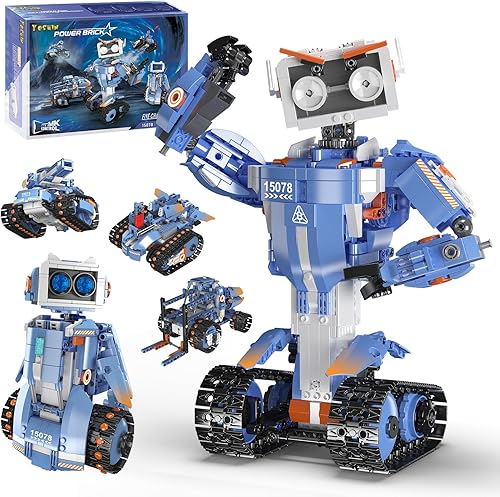 Miniatura 1 de YESHIN Juguetes STEM de construcción de robots proyectos STEM 5 en 1 para niños de 8 a 12 años, kit educativo de codificación de control remoto y