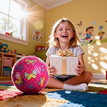 U&C Planet Kids Football Size 3 with Pump, Outdoor Toys for 3-8 Years Old | Inflatable Training Ball, Beach/Garden Play, Fun Birthday Gift for Boys & Girls