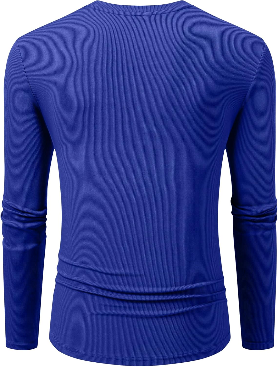 JMIERR Mens Fall Crewneck Shirt Long Sleeve Anti-Wrinkle Casual Muscle T Shirts Longline Ribbed Shirts - Image 9