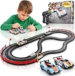 Slot Car Race Track Sets, Race Car with 4 High Speed Cars, Race Tracks for Kids Ages 4-8, Electric Slot Car Race Track Sets, Remote Control Car, Gifts Toys for Boys - 115' Raceway