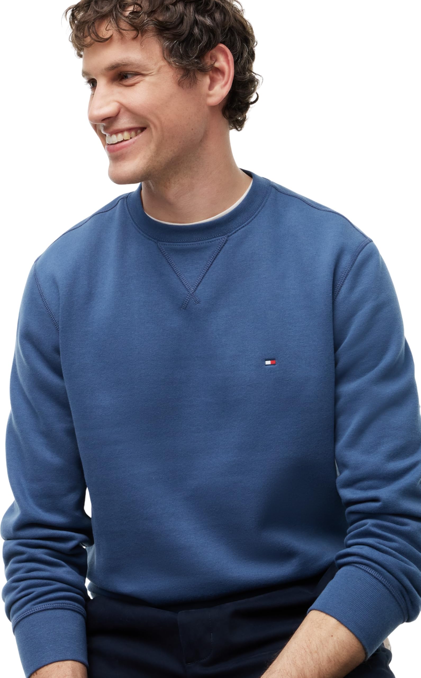 Tommy Hilfiger Uomo Felpa Seasonal Fleece con Scollo Rotondo