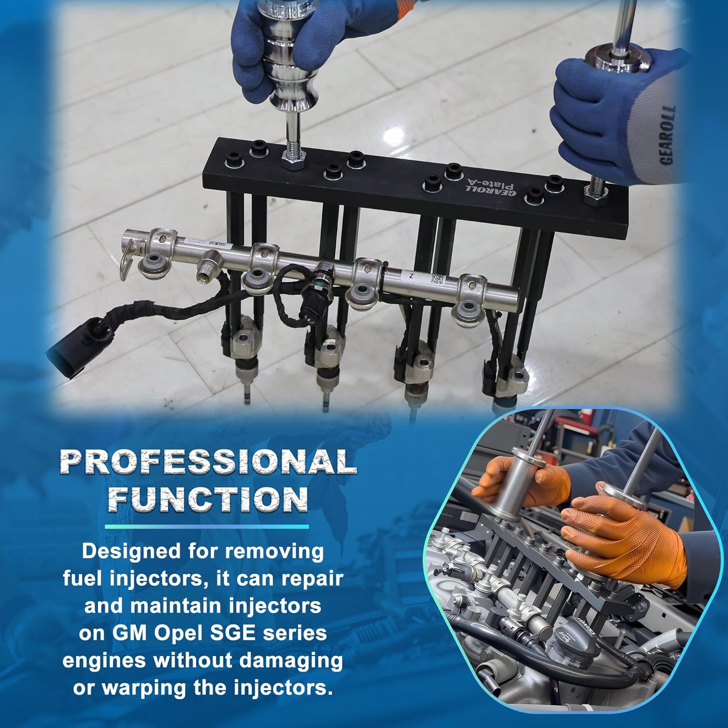 EN-51146 GM-51146 Fuel Injector Removal Disassembly Tool, Rail Assembly Replacer Master Tool Kit Compatible with GM Opel, Buick, Vauxhall, MG 1.0L 1.4L 1.5T 1.6L Engines, OEM EN-51146-100 EN-51146-150