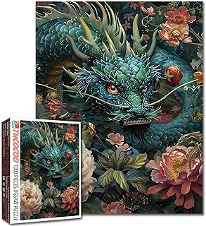 Dragon Jigsaw Puzzle 1000 Pieces Puzzles for Adults, Dinosaur Jigsaw Puzzles for Challenging Family Activity Games DIY F