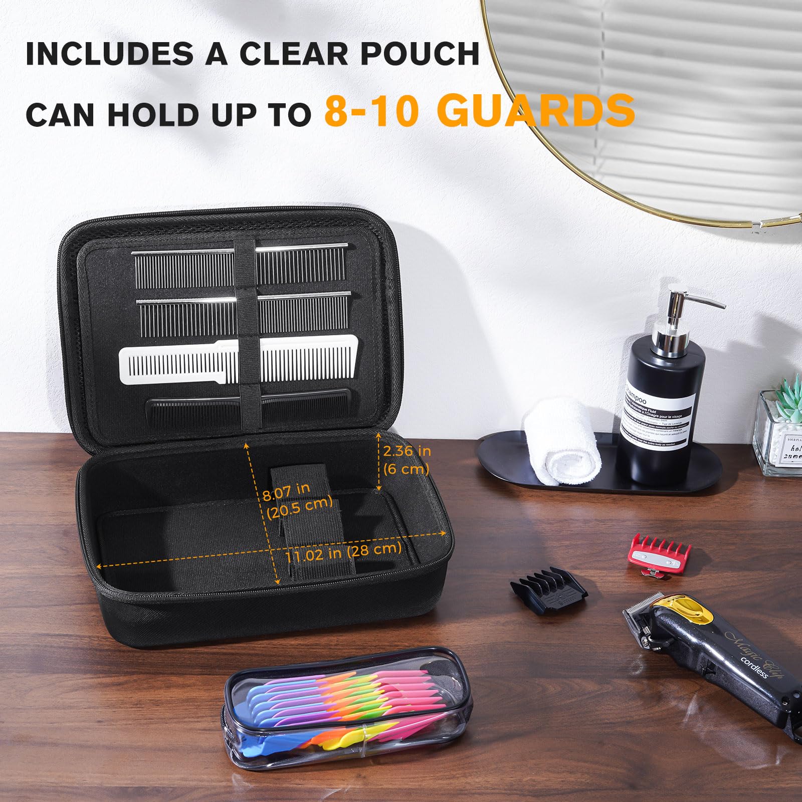 ProCase Hard Barber Accessories Case, Travel Bag for 3 Hair Clippers and Supplies - Image 2