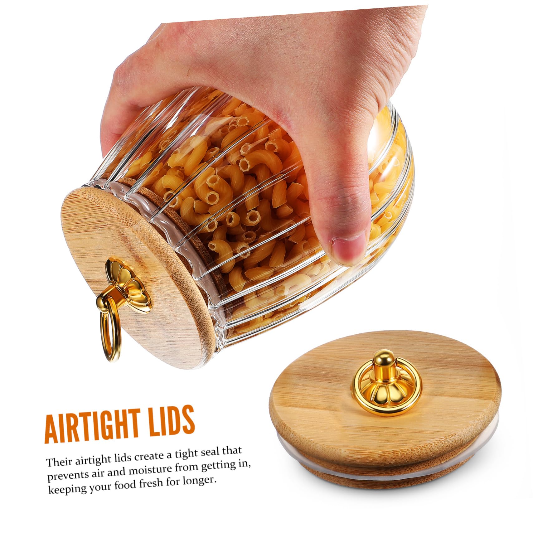 Alipis 4piezas Botes De Vidrio Con Tapa Hermética Diseño De Perfectos Para Cocina y Almacenamiento