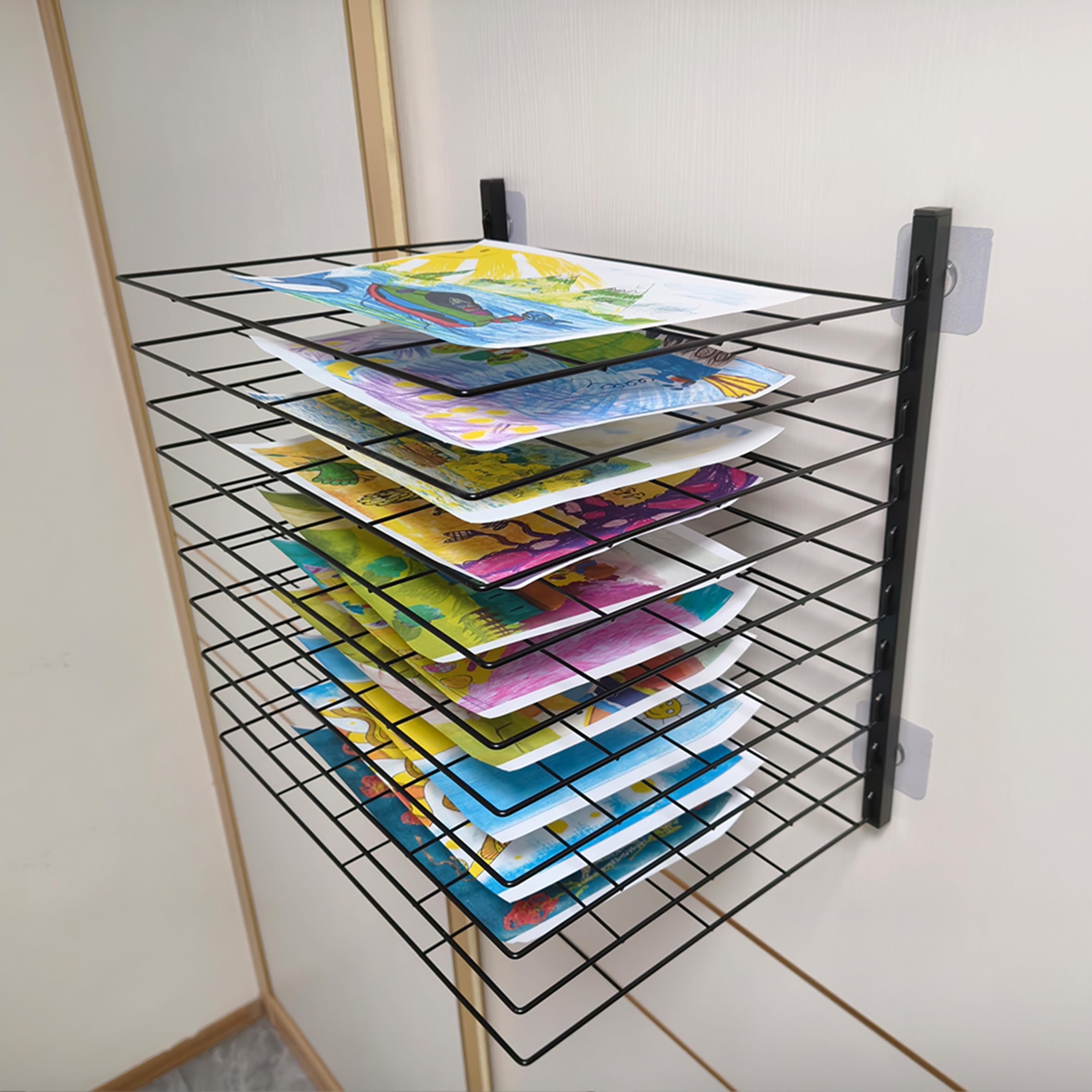 Kunst-Trockenständer, 10 verstellbare Regale, passend für alle Wände, Kunsttrockengestell für Klassenzimmer, Studios und kreative Räume