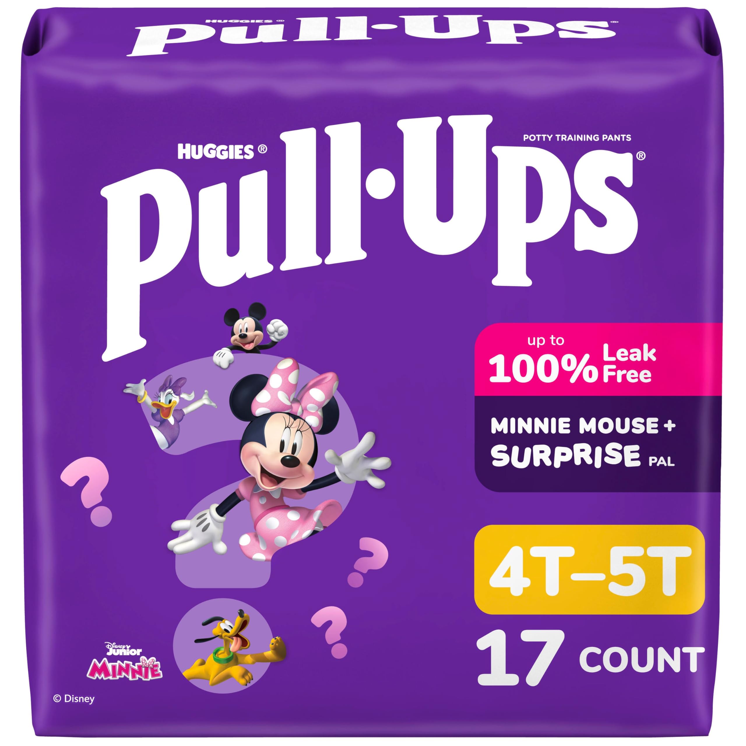 Pull-Ups Girls' Potty Training Pants, Size 4T-5T Training Underwear (38-50 lbs), 17 Count