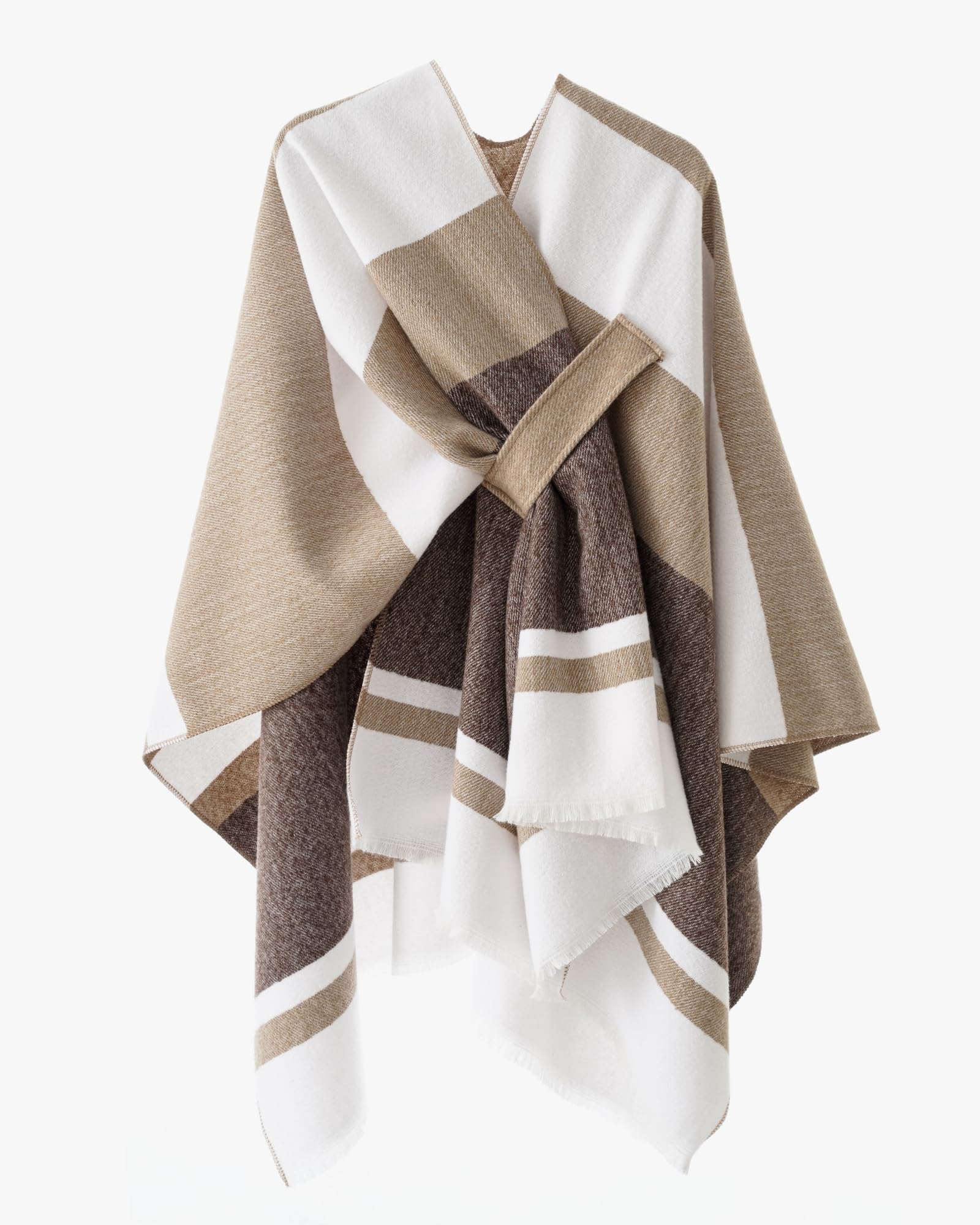 Poncho pour Femmes, Élégante Cape Tricotée Ouverte Devant Châles Enveloppants Écharpe Couverture Cardigan Manteau pour Le Printemps, l'Automne et l'hiver