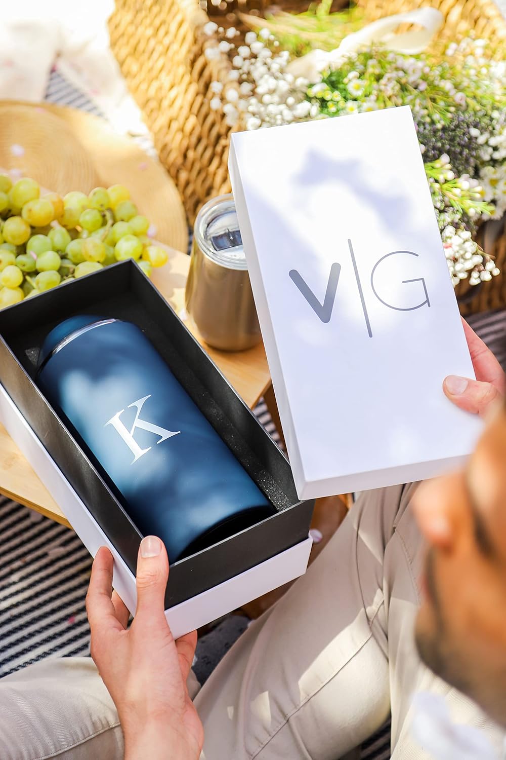 Vinglacé Wine Bottle Chiller- Portable Champagne Insulator- Stainless Steel Wine Cooler Sleeve - Keeps Wine Cold (Navy) - Image 5