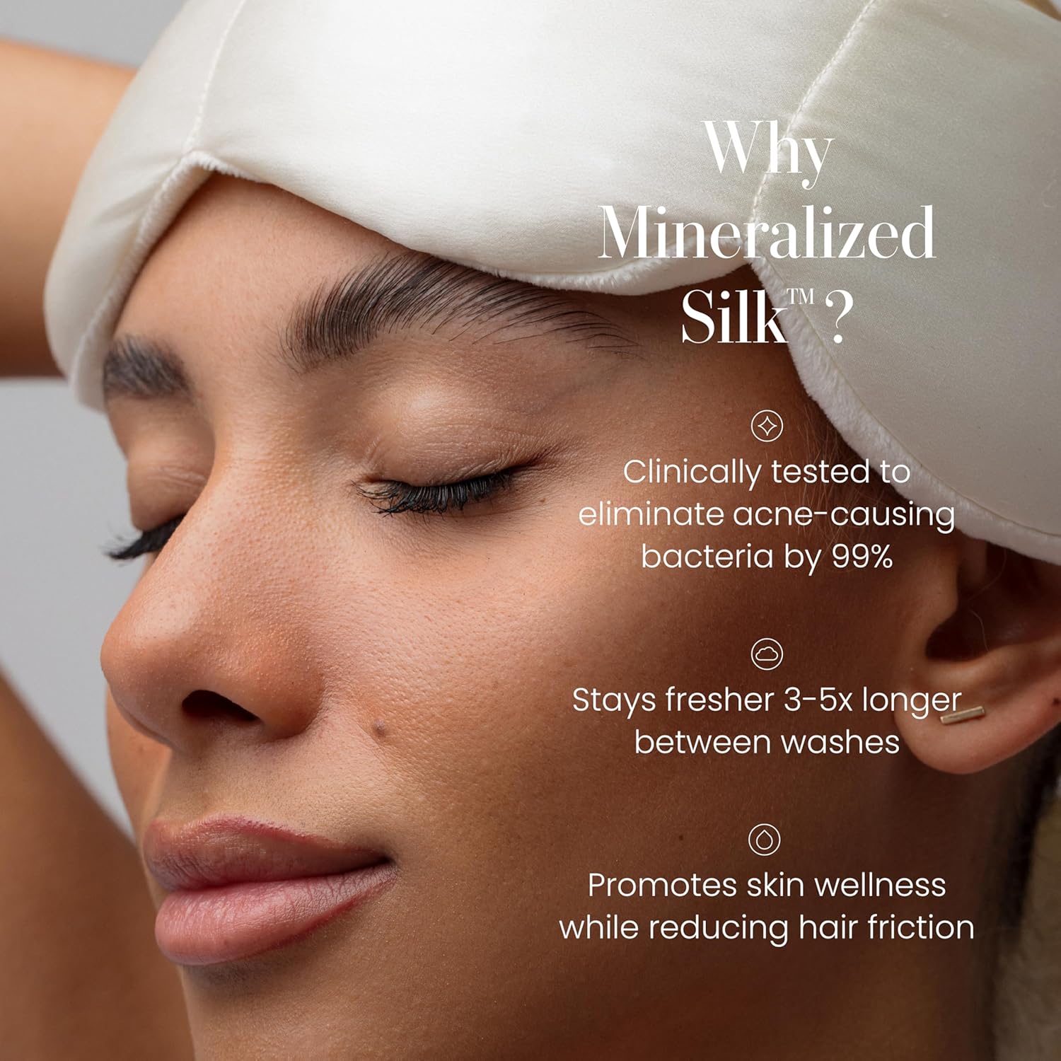 Nodpod Mineralized Silk Gentle Pressure Sleep Mask - Strap-Free, Light-Blocking Design for Sleep, Travel & Relaxation - Weighted Eye Pillow, Machine Washable (Pearl) - Image 3