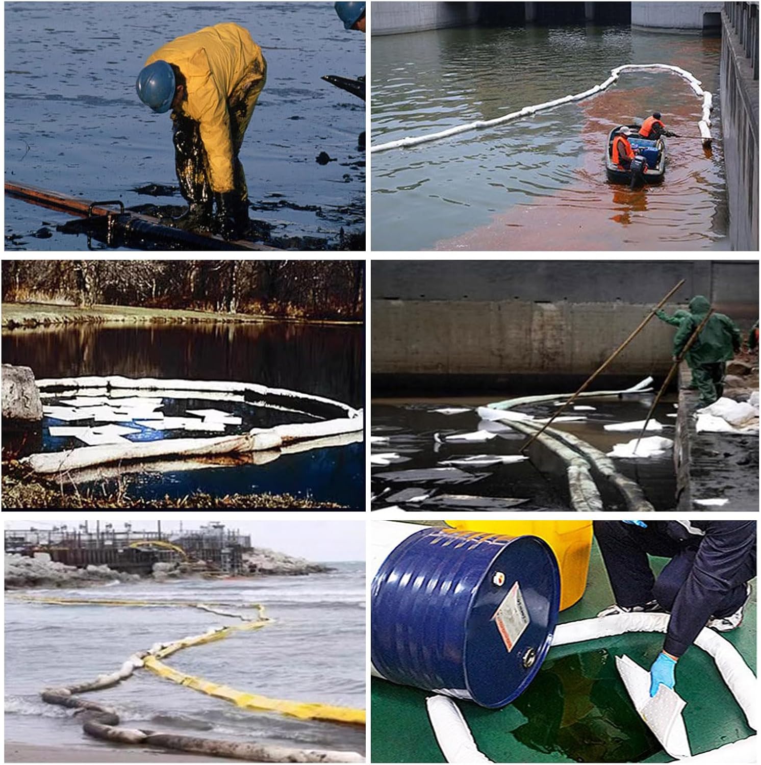 XIFENG Oil Absorbent Socks Oil Boom Soak up Oil Diesel Fuel Hydrocarbon Based Fluids, 6 Gallon (27L) Absorbency Per Sock, 5" Diameter 9.8' Length (12.7cm*3m) Clean Oil Spills(Size:Pack of 1)