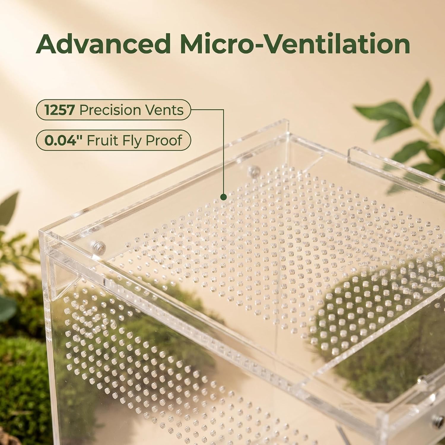 Jumping Spider Enclosure, 6x6x9 Inch Upgraded Acrylic Tarantula Terrarium Habitat with Dual Magnetic Doors, Fully Assembled Escape-Proof Insect Tank for Mantis, Gecko, Lizard & Small Reptiles