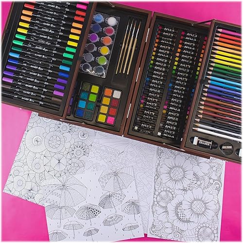 Miniatura 8 de Art 101 - Juego de arte y garabatos de lujo, colores surtidos, 168 piezas (53168)