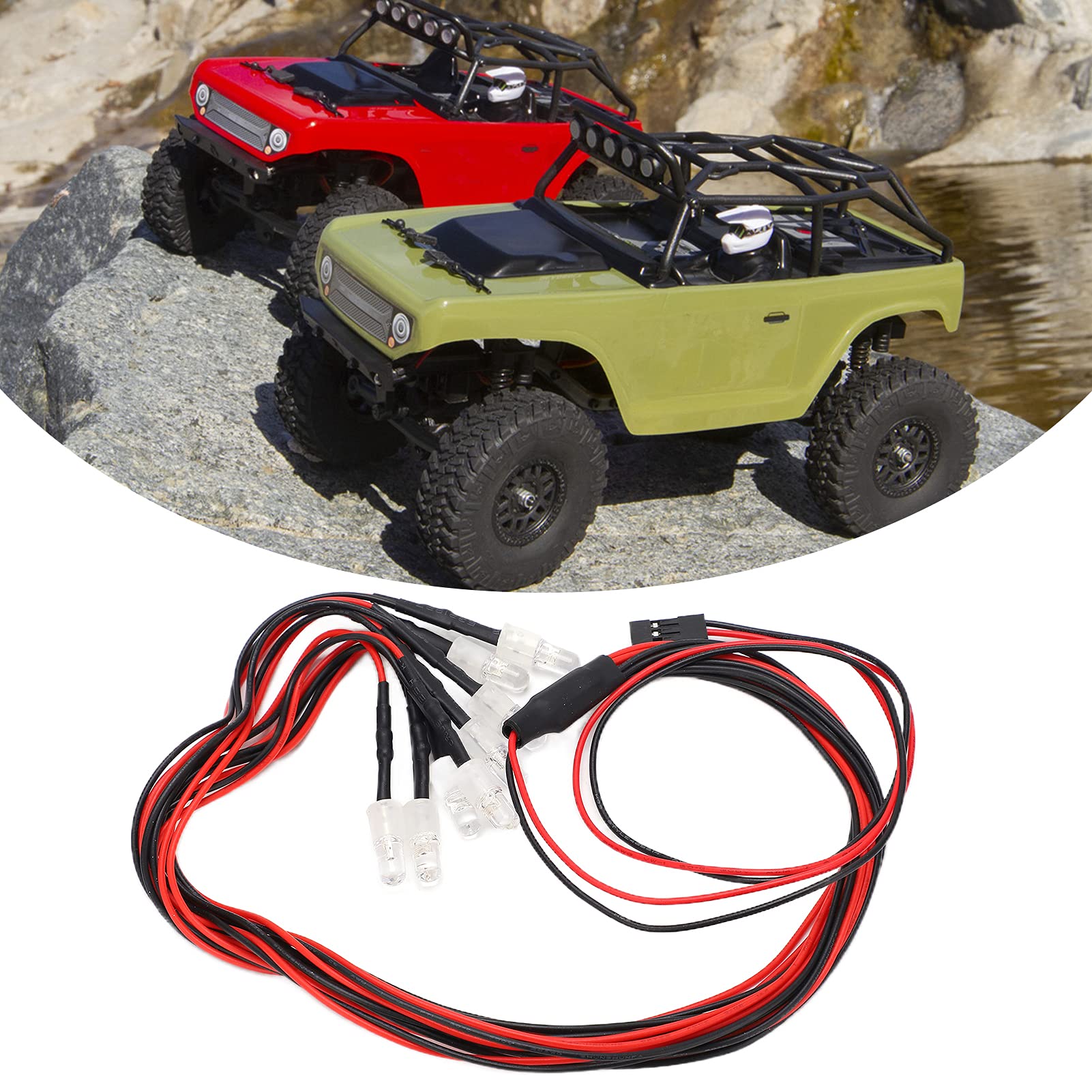 RC Auto Luci LED, 5-9V Simulazione 2 Bianco 2 Rosso RC