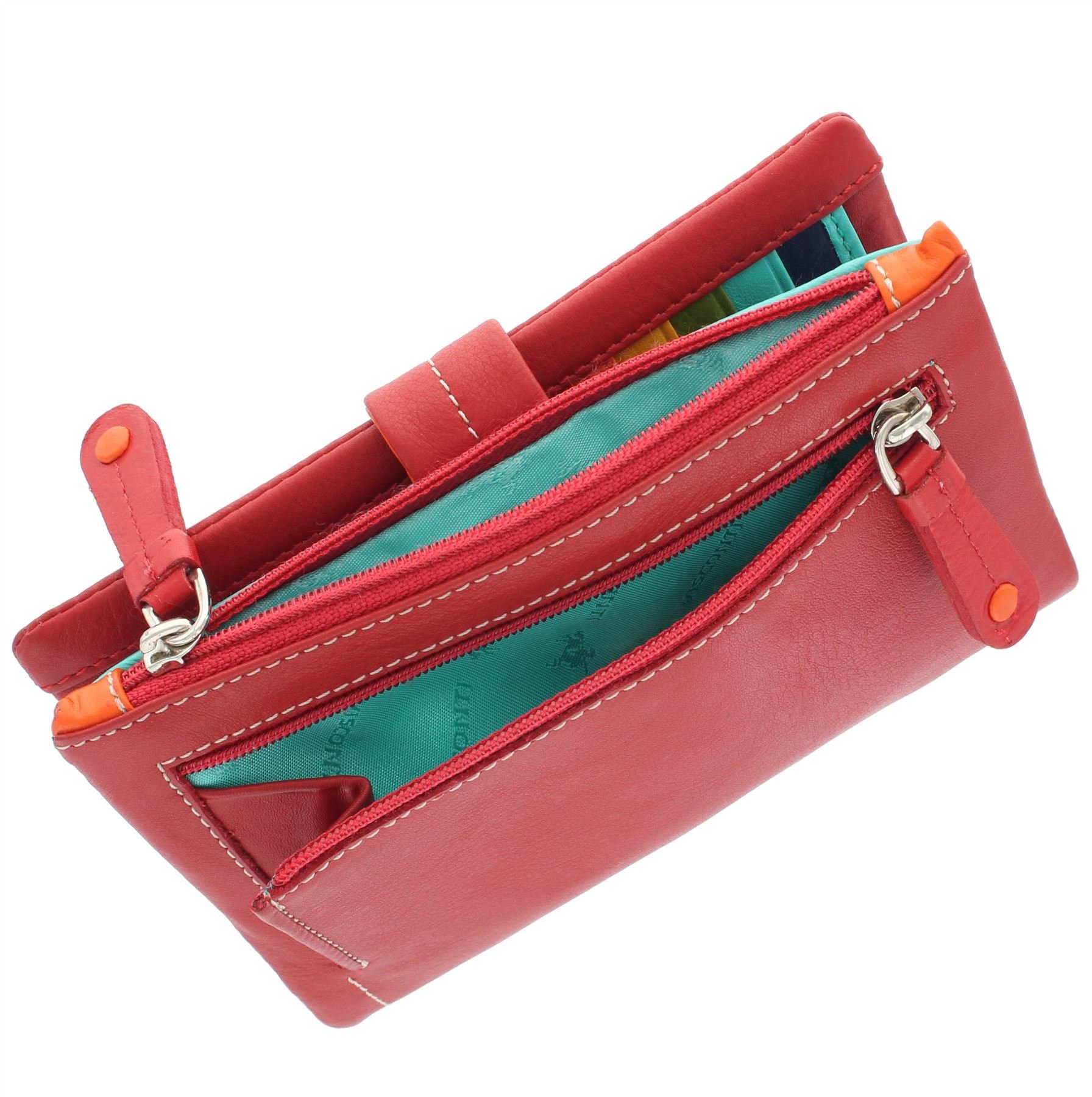 Portafoglio da Donna in Pelle Multicolore Visconti Mimi Collezione MALIBU M87 Rosso Multi